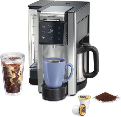 Hamilton Beach FlexBrew Coffee Maker - 5-in-1 Thermal Drip & Single Serve, Fast Brewing, Black