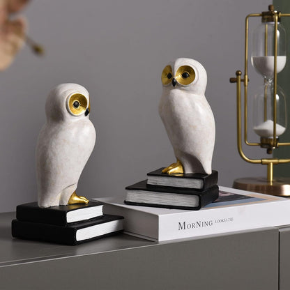 Skiennix Owl Decorative Bookends - Unique Bronze Bird Book Holders with Anti-Slip Base | Luxurious Kids Room Decor