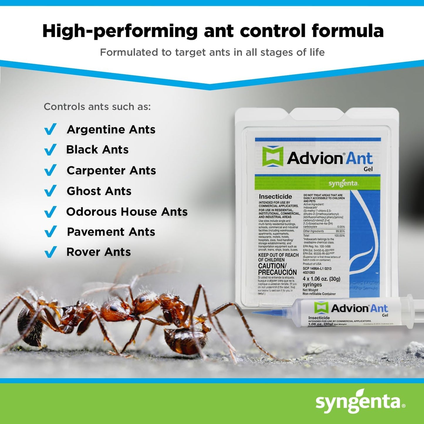 Syngenta Advion Ant Gel - Effective Ant Control | 4 Tubes, 30 Grams Each