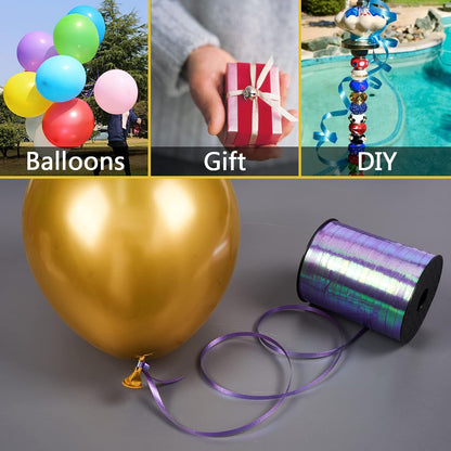 PartyWoo Purple Curling Ribbon - 500 Yards of Lavender Holographic String for Crafts & Gift Wrapping