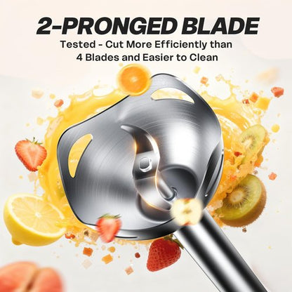 Immersion Blender - Corded Electric Handheld Stick Mixer with Stainless Steel Blades | 2 Speed for Smoothies & Soups