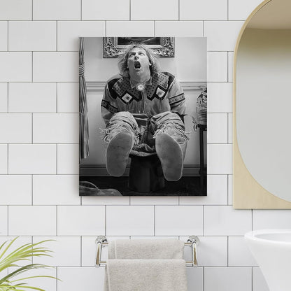 VYPEROCK Funny Framed Canvas Wall Art - Humorous Dumb and Dumber Poster for Bathroom | 8"x10" Modern Decor