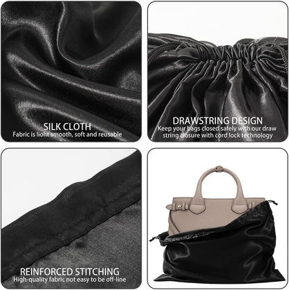 Skiennix Dust Bags for Handbags - Dustproof Silk Cover with Drawstring | 2 Pack Travel Storage Pouches