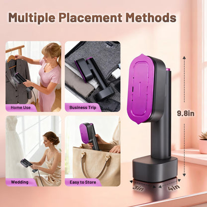 Steamer for Clothes, 2 in 1 Clothes Steamer Handheld, Travel Iron, 6-Level 1200W Steam Iron with LED Display, 15s Heat Up, Detachable Water Tank, Suitable Home and Travel, 120V