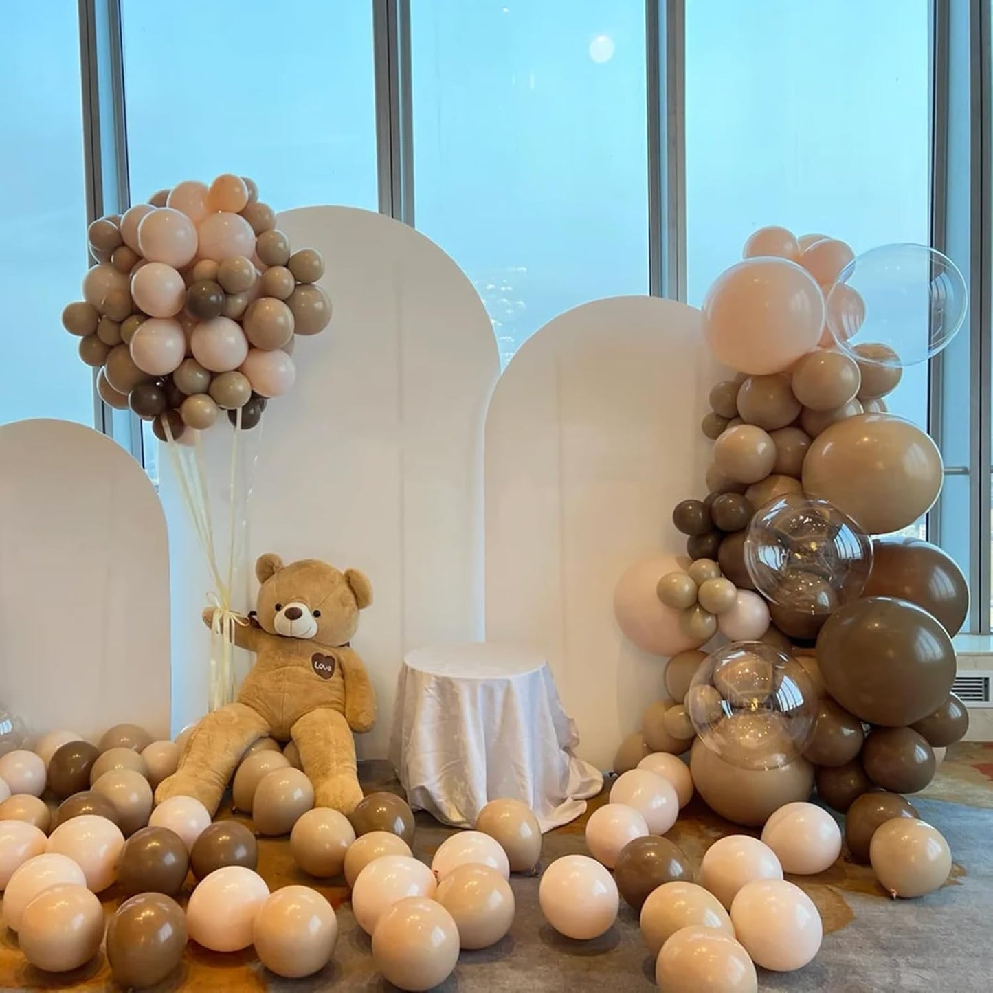 Voircoloria Tan Balloon Garland Kit - 130pcs Light Brown Latex Balloons in Various Sizes for Parties & Events