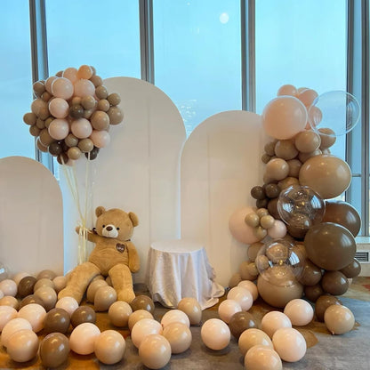 Voircoloria Tan Balloon Garland Kit - 130pcs Light Brown Latex Balloons in Various Sizes for Parties & Events