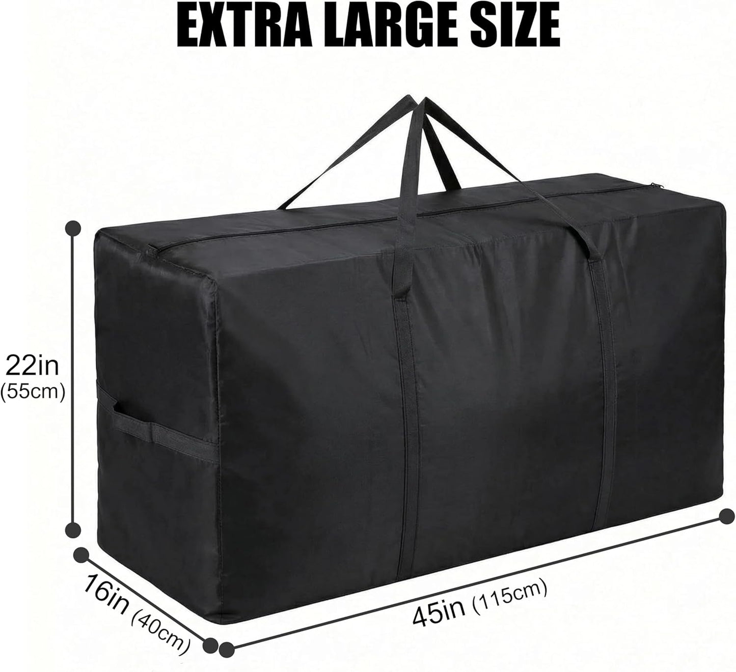 XXL Storage Bags by [Brand Name] - 66 Gallon Extra Large Totes with Zippers & Side Handles | Black
