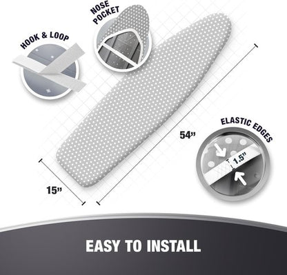 Extra Thick Ironing Board Cover by [Brand Name] - Heat Reflective, Scorch Resistant Padding | Standard Size 15x54, Gray Spotted
