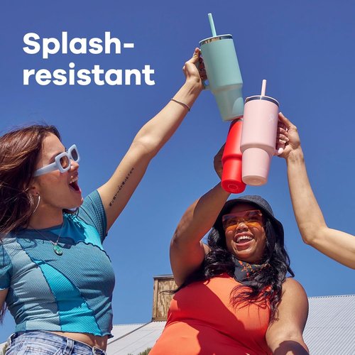 Hydro Flask Travel Tumbler with Handle, Lid and Straw - Insulated Stainless Steel in 32 Oz Agave