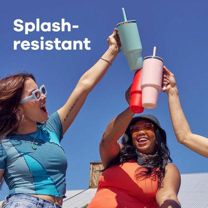 Hydro Flask Travel Tumbler with Handle, Lid and Straw - Insulated Stainless Steel in 32 Oz Agave