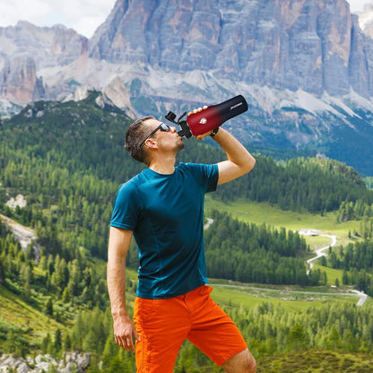 SENDESTAR 32oz Stainless Steel Water Bottle - Wide Mouth, Vacuum Insulated, Fits Car Cup Holders - 2 Lids Included