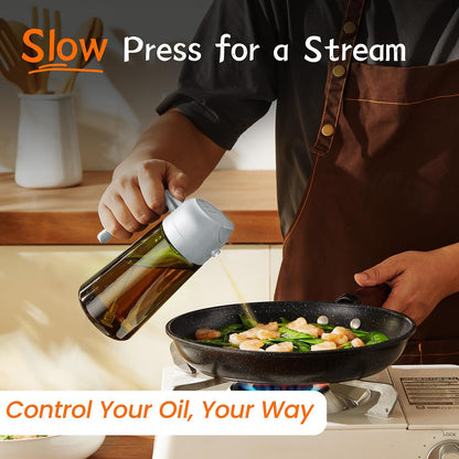 TrendPlain - Olive Oil Dispenser Bottle | 16oz Kitchen Gadget & Air Fryer Accessory - Ash Color