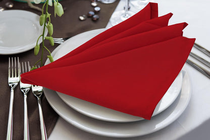 Utopia Home Cloth Napkins - 24 Pack Red, 17x17 Inches, 100% Polyester, Washable & Reusable for Events