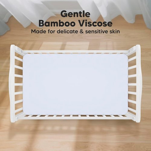 KeaBabies Baby Crib Sheets - 2-Pack Fitted Bamboo Toddler Bed Sheets | Soft & Cozy 52x28 in Blue Flax