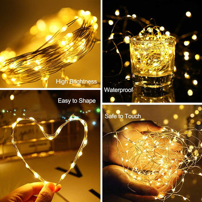 Photo Clip String Lights - 32.8Ft 100 LED Fairy Lights with 50 Clear Clips for Dorm & Wedding Décor