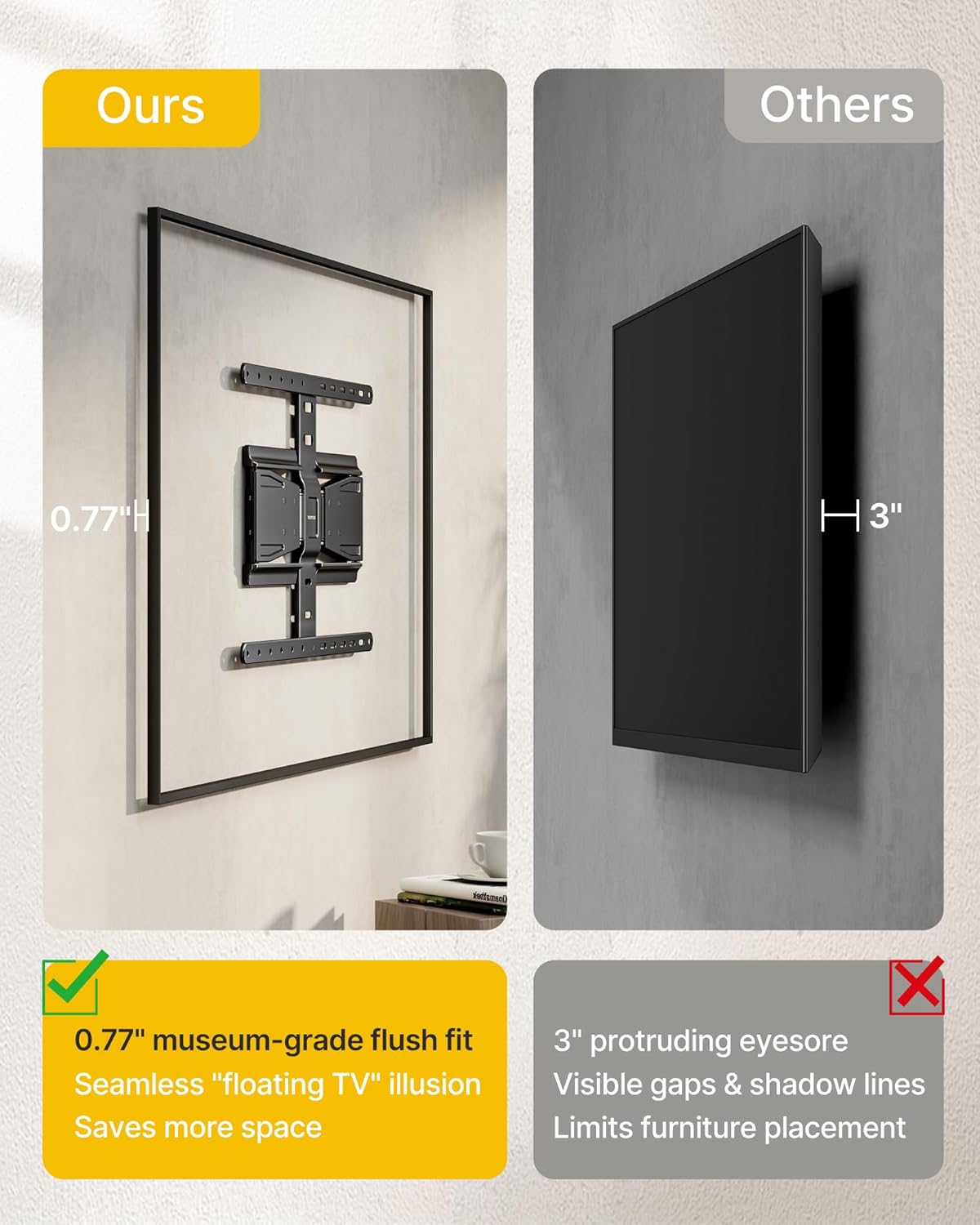 monTEK Ultra Slim TV Wall Mount - Full Motion Bracket for 43-90 Inch TVs | Swivel, Tilt, Leveling, Dual Arms