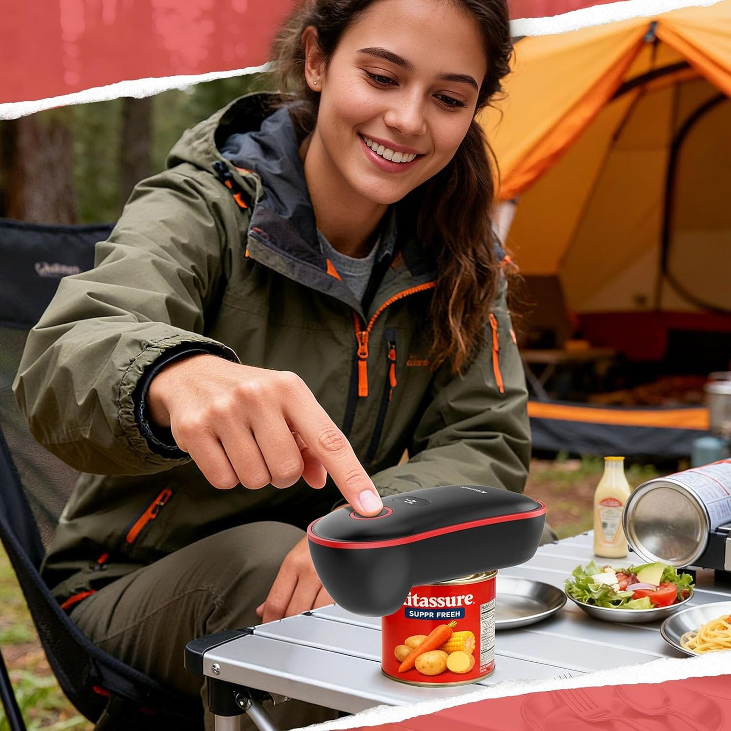 Skiennix Hands-Free Smart Touch Electric Can Opener - Rechargeable, LED Display, Safe for Seniors | Black