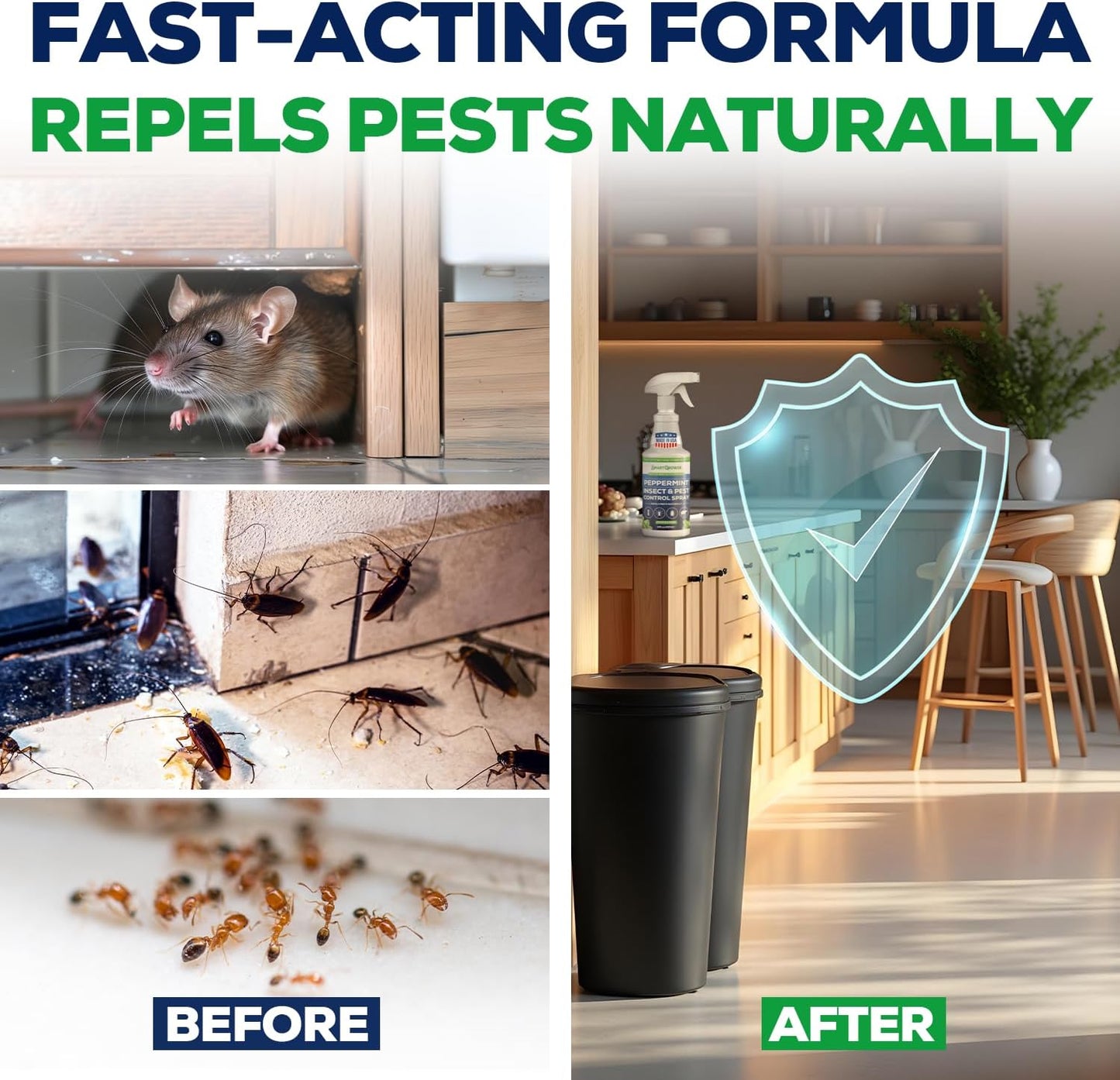 Smart Grower Peppermint Oil Insect & Pest Control Spray - Maximum Strength, 16 FL OZ | Repels Mice, Spiders, Ants