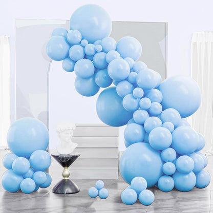 PartyWoo Light Blue Balloon Arch Kit - 140 Pcs in Various Sizes for Graduation, Baby Shower & Birthday Decor