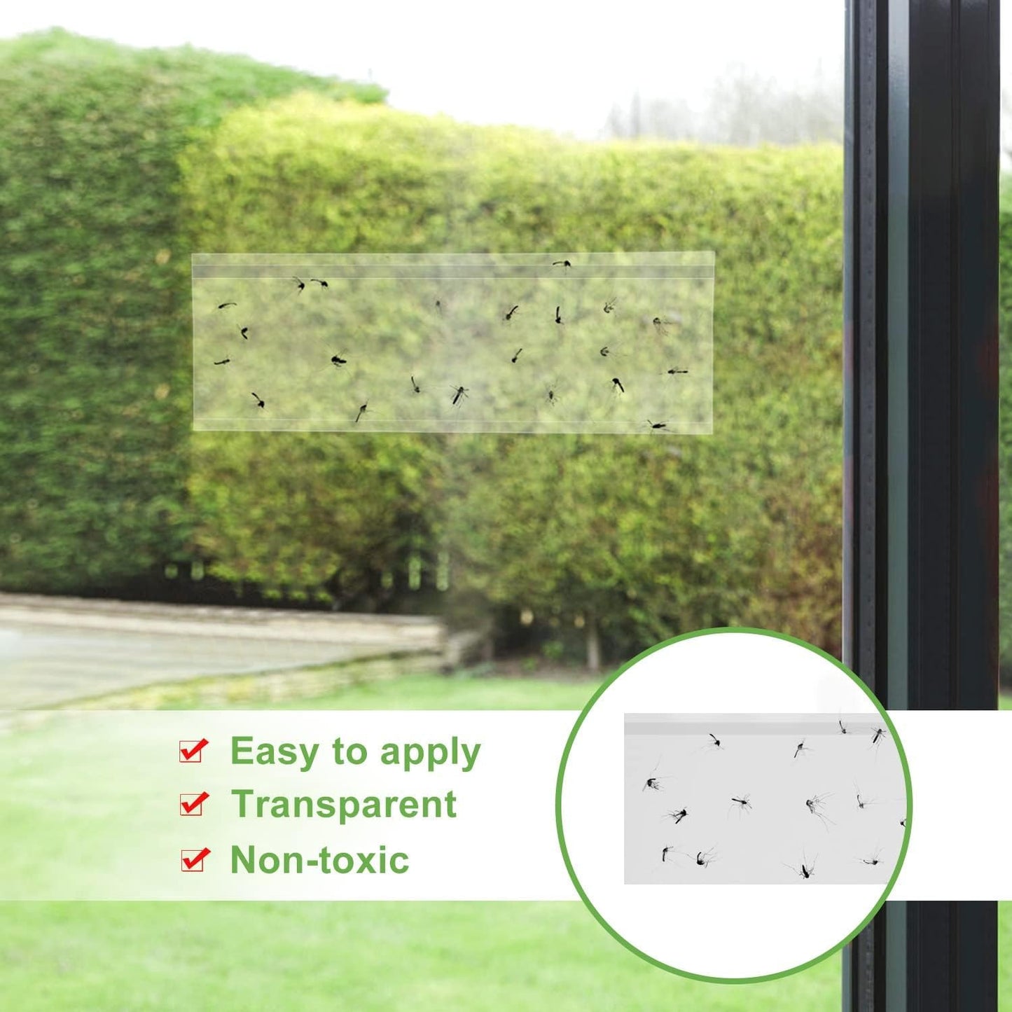 Skiennix 35XL Pack Window Fly Trap - Effective Indoor Fruit Fly Traps with Clear Sticky Strips