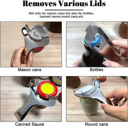 Mason Jar Opener - No Lid Dents, Multifunctional Handheld Twist Remover | Durable & Easy to Use