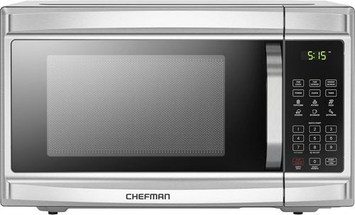 Chefman Microwave Oven - 1.3 Cu. Ft. Digital Stainless Steel | 1000 Watts, 6 Auto Menus, Eco Mode