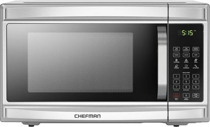 Chefman Microwave Oven - 1.3 Cu. Ft. Digital Stainless Steel | 1000 Watts, 6 Auto Menus, Eco Mode