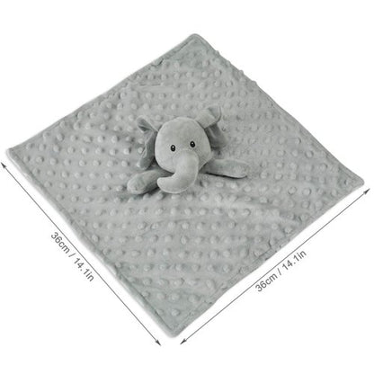 BORITAR Elephant Baby Security Blanket - Soft Minky Dot Fabric Lovey with Cute Animal Backing | 14-Inch Plush Cuddle Blankie