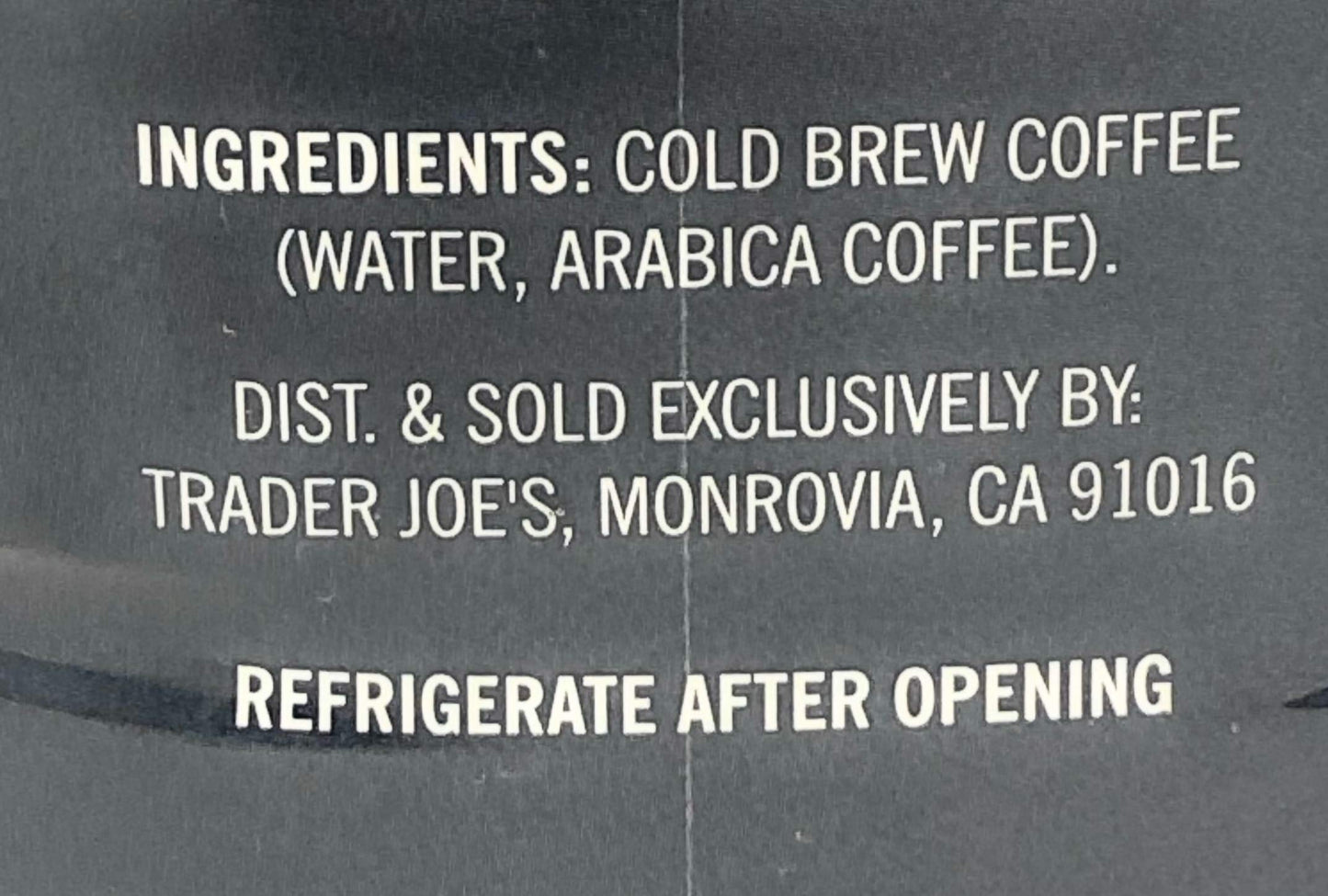 Trader Joes Cold Brew Coffee 100% Arabica Ready To Drink - Pack of 2 Bottles - 32 fl oz per Bottle