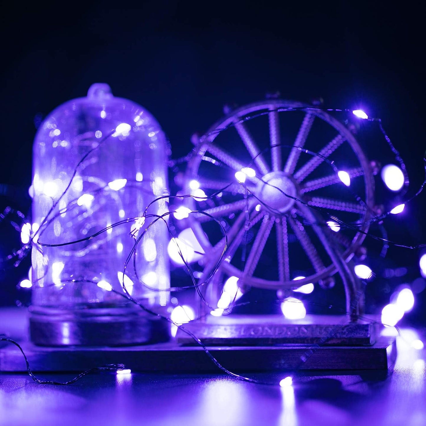 Skiennix Halloween Purple Fairy String Lights - 12 Pack 7 Ft Battery Operated LED for DIY Party & Patio Decor