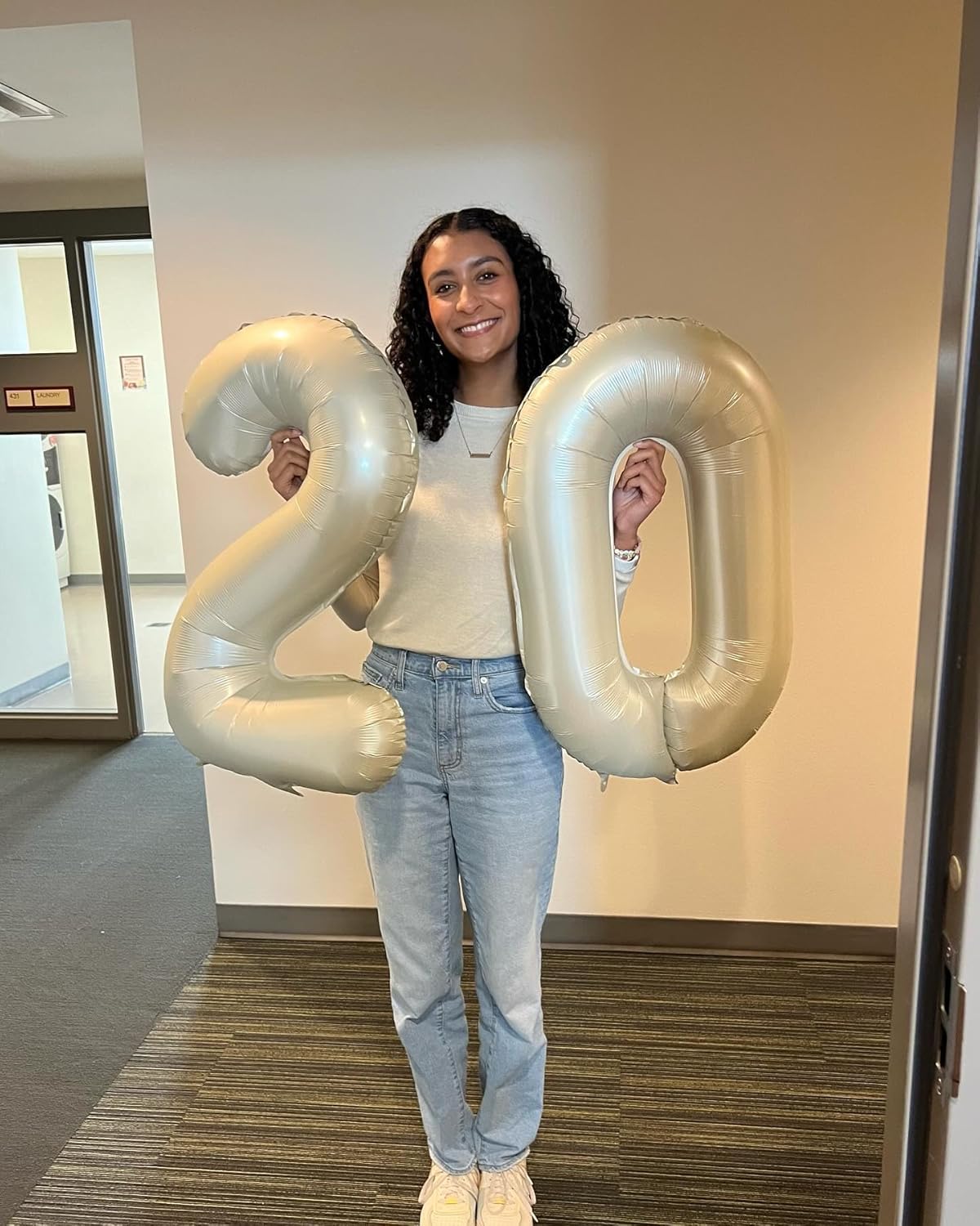 Number Balloons by Cream - 40 Inch Zero Balloon for Birthday Celebrations | Elegant Party Decor