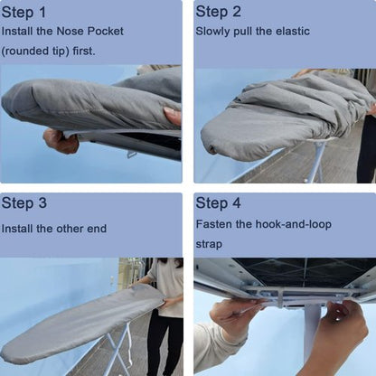 VividPaw Ironing Board Cover and Pad, Standard Size 15x54, Thick Padding, Elastic Edge, Silicone Coated, Resist Scorching, Adjustable Fastener, Heavy Duty Padded Iron Board Covers (Blue)