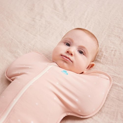 Love to Dream Swaddle UP - Baby Sleep Sack for Self-Soothing | 1.0 TOG, Medium 13-19 lbs, Powder Pink Twinkle