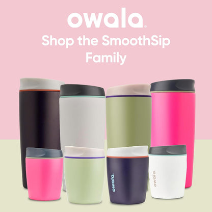Owala SmoothSip Insulated Stainless Steel Coffee Tumbler - Reusable Hot & Iced Coffee Mug, 10 oz, Pink