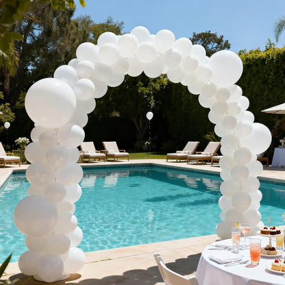 RUBFAC White Balloons - 105pcs in 5/10/12/18 Inch Sizes | Perfect for Party Decorations & Celebrations