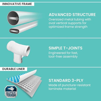 Intex 26711EH Prism Frame Above Ground Swimming Pool Set - 12ft x 30in | Includes 530 GPH Filter Pump, Puncture Resistant Design