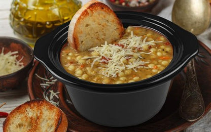 Courant Oval Slow Cooker - 3.5 Quart Dishwasher Safe Pot with Easy Options | Stainless Steel Finish