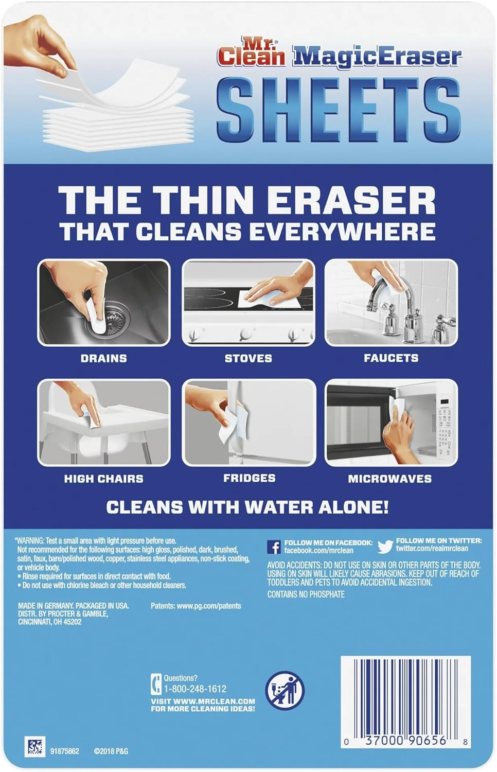Mr. Clean Magic Eraser Sheets - Original Cleaning Power | 1-Pack for Effortless Stain Removal