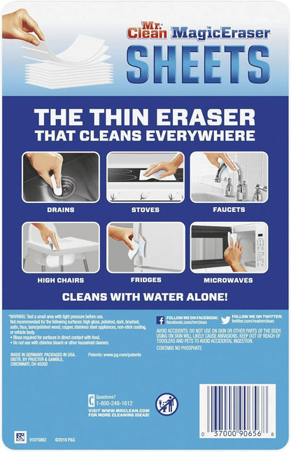 Mr. Clean Magic Eraser Sheets - Original Cleaning Power | 1-Pack for Effortless Stain Removal