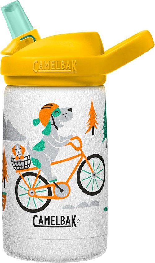 CamelBak Eddy+ Kids Water Bottle - Insulated Stainless Steel with Bite Valve, 12oz - Perfect for Biking and Outdoor Fun