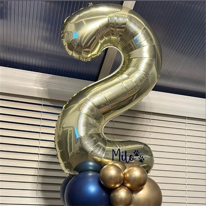 Skiennix 40 Inch Champagne Gold Number 2 Balloon - Large Foil 2nd Birthday & Graduation Decor