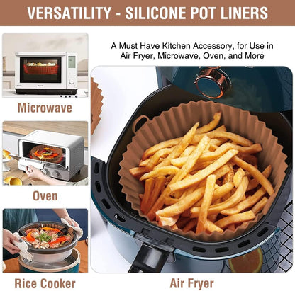 Ninja Air Fryer Silicone Liners - Perfect Fit for 3 to 5 QT Air Fryers | Better Than Parchment Paper