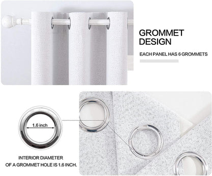 MIULEE Blackout Curtains - 100% Thermal Insulated Room Darkening Drapes | Grayish White, 42x63 Inch (2 Panels)