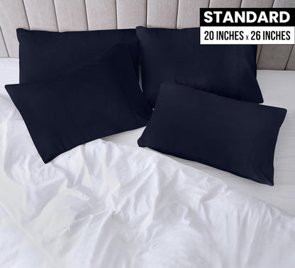 Utopia Bedding Standard Pillow Cases - 12 Pack - Soft Brushed Microfiber - Navy, 20 X 26 Inches