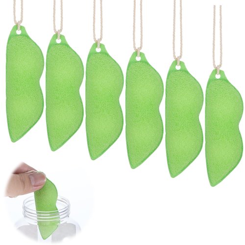 Magic Beans Bottle Cleaner, Mabor 6Pcs Bottle Cleaning Sponge Brush, Reuseable Bean Shape Water Bottle Cleaning Sponge with Rope for Internal Cleaning of Small Mouth
