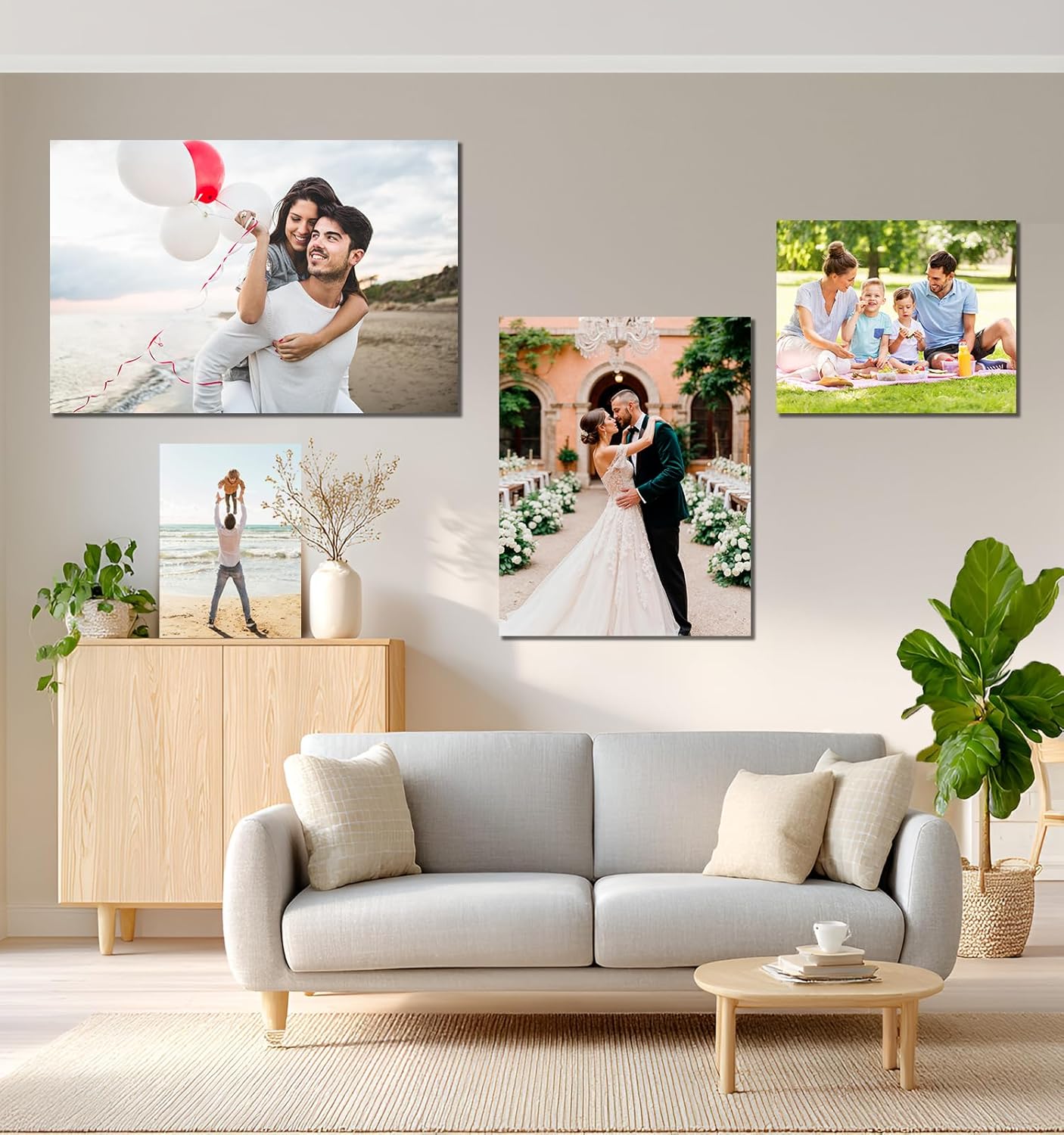 TreeDeal Custom Canvas Prints - Personalized 10” x 8” Framed Photo Wall Art for Home Decor & Gifts