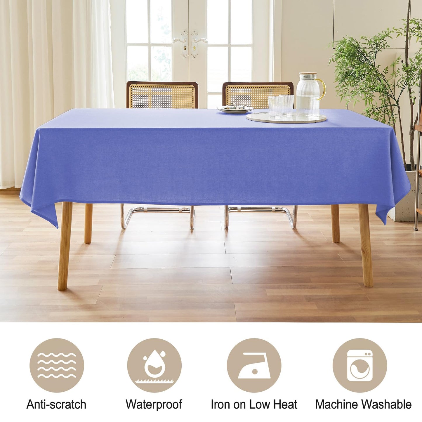 AUSSPVOCT Textured Tablecloth Rectangle 52x70 Water Resistant Spill-Proof Wipeable Table Cloth Wrinkle Free Fabric Dining Table Cover for Birthday Party Farmhouse Spring kitchen Tablecloths