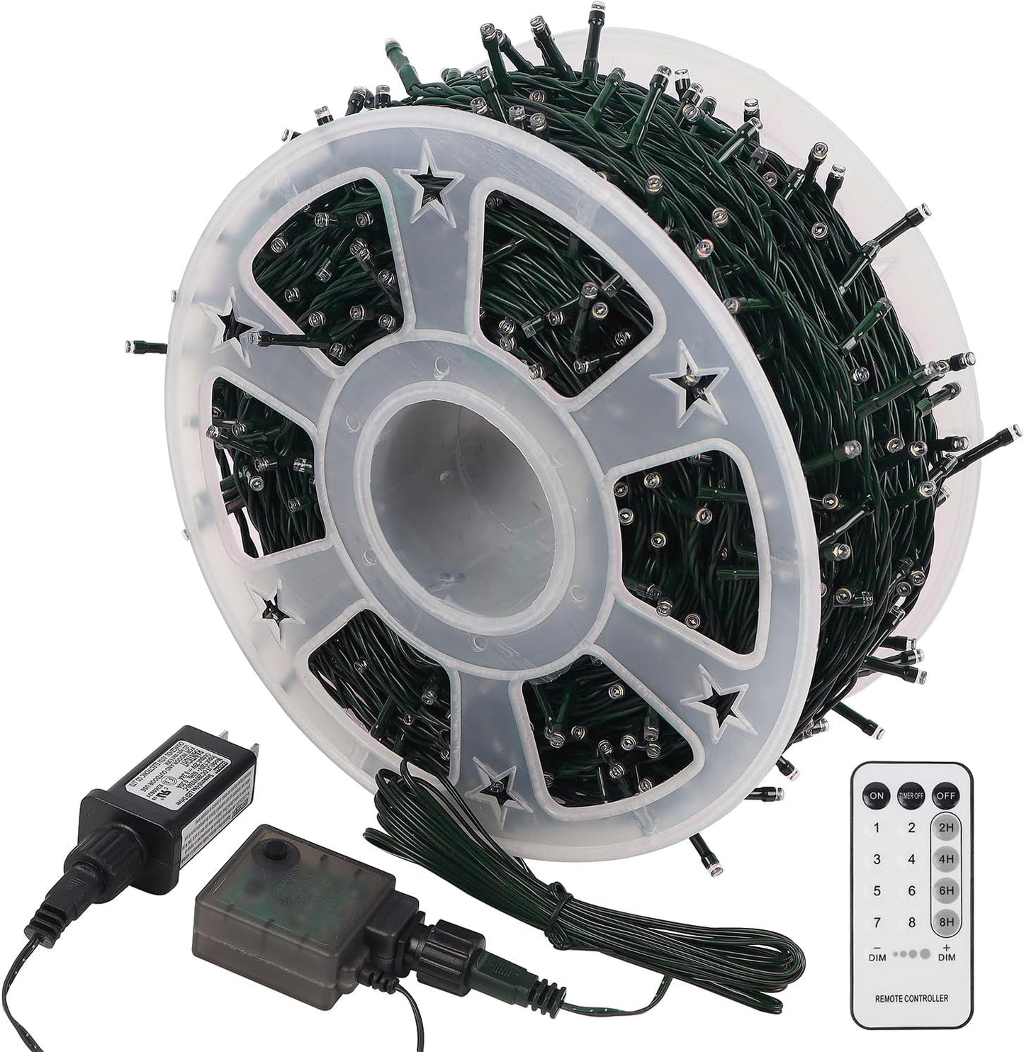 WATERGLIDE 1000 LED Christmas String Lights - 328 FT Waterproof Fairy Lights with Remote & 8 Modes | Warm White Decor