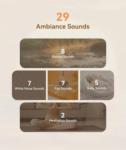 Dreamegg White Noise Machine - 10W Sound Device with 29 Soothing Sounds for Sleep & Privacy