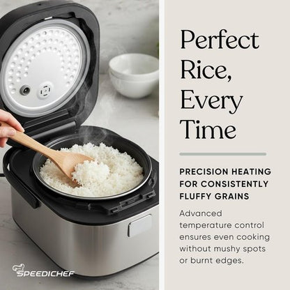 10-Cup Rice Cooker by [Brand Name] - Smart Rice Maker with Nonstick Pot & Steamer Basket | Delay Timer & Keep Warm Function | BPA-Free & Non-Toxic, Stainless Steel
